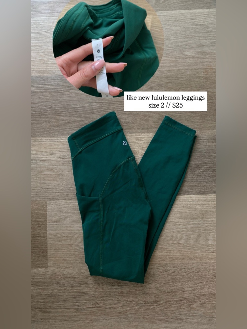 lululemon high rise leggings size 2